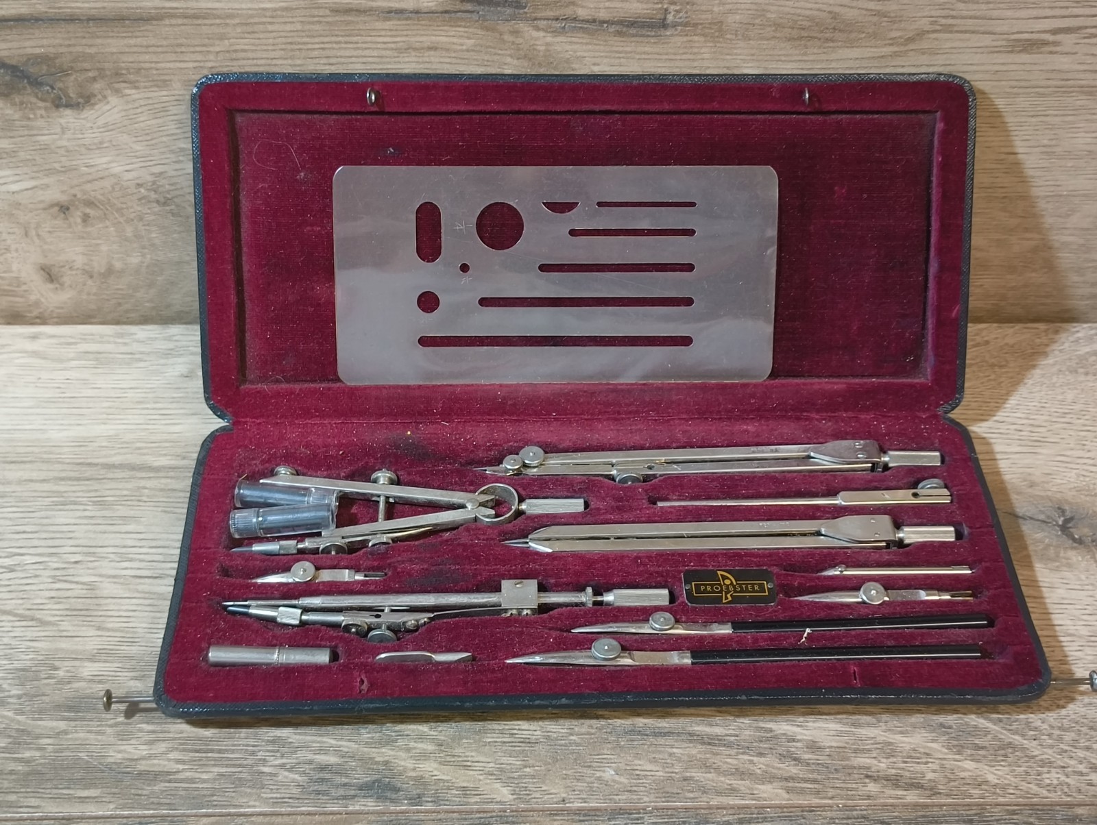 Original PROEBSTER Reisszeug Drawing Draftsman engineering set ST8