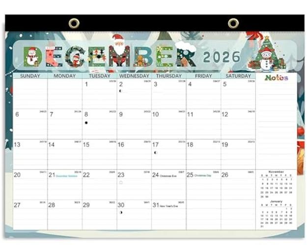 Desk Calendar, Anti Ink Bleed and Transparent Cover, Large Ruled Blocks, 18