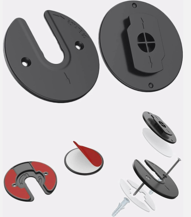 Adjustable Wall Mount for Tablets Universal Fit Rotates 90 Degrees Black 2 Pack