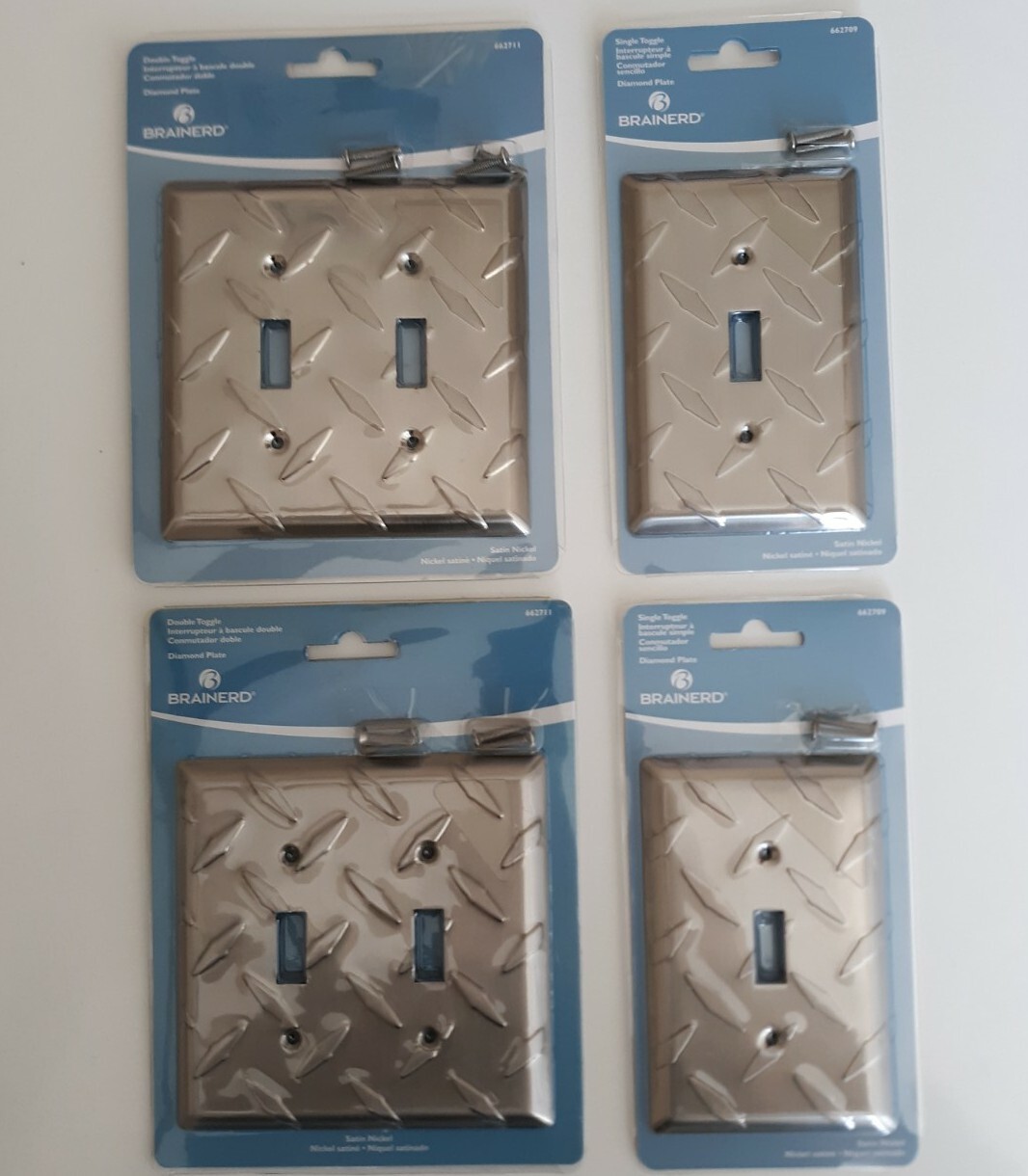 Brainerd - Satin Nickel Toggle Standard Wall Plate Bundle