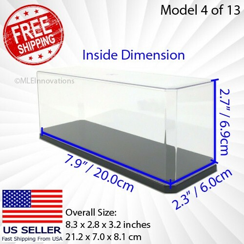 Acrylic Hot Wheels Display Case Small Clear Plastic Box Dust Proof Wide 8" x 3"
