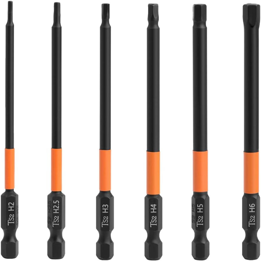 6Pcs 100Mm Hex Head Allen Wrench Drill Bits Magnetic Screwdriver Bits Set |  S2