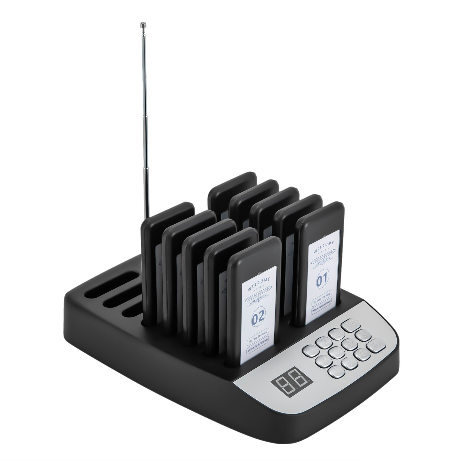 10 Restaurant Coaster Pager Guest Call Wireless Paging Queuing Calling System