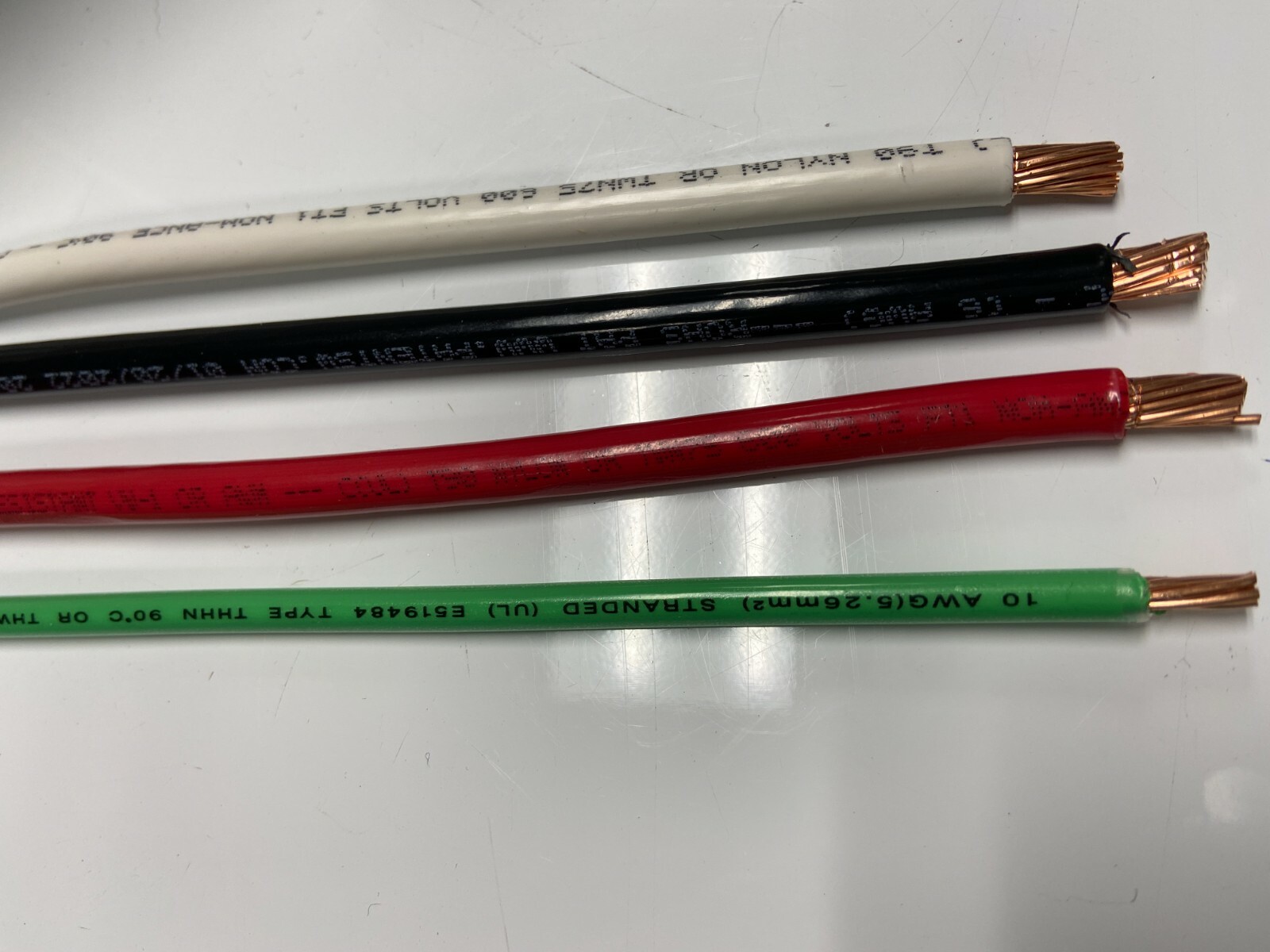 40' EA THHN THWN 6 AWG GAUGE BLACK,  RED , COPPER WIRE + 40 10 AWG GREEN