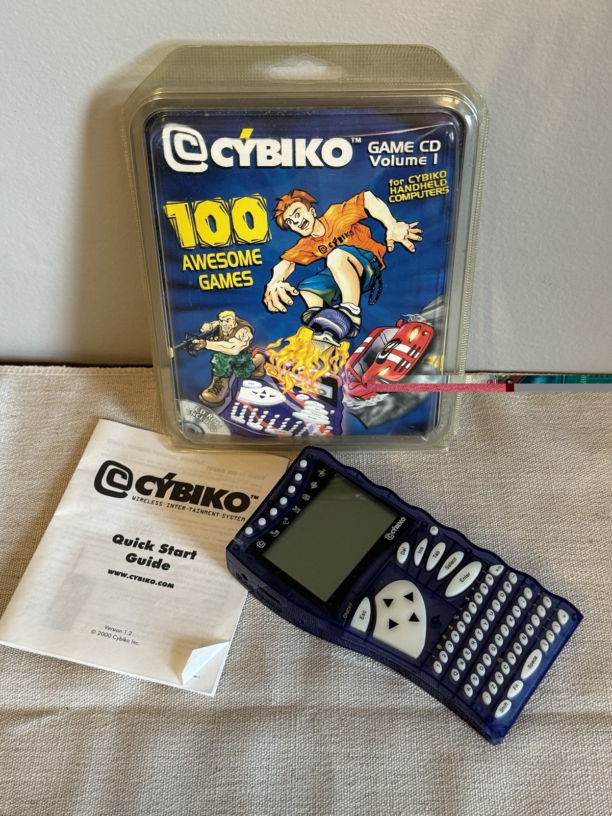 Vintage Cybiko Blue Wireless InterTainment System Handheld + New Game CD - Works