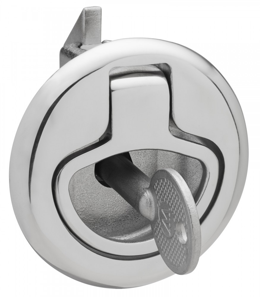 Drawer Latch | LockingLatch | Silver StainlessSteel | With Striker Pose