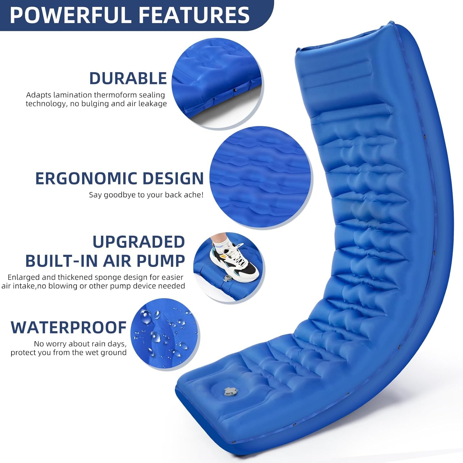 Sleeping pad ultralightweight thick inflatable sleeping pad suitable for camping