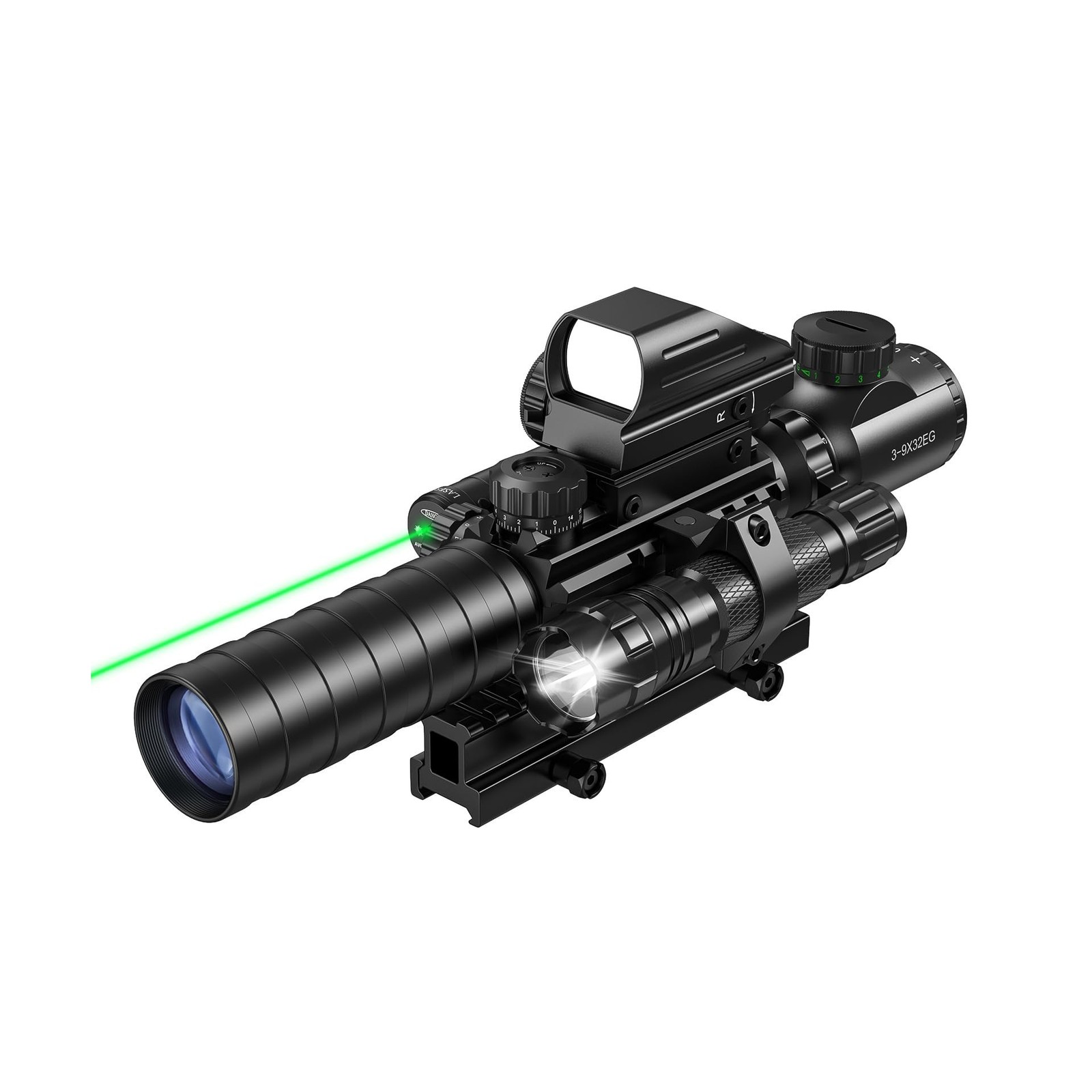 MidTen 3-9x32 Scope Combo with Dual Illuminated Scope Optics & 4 Holographic ...