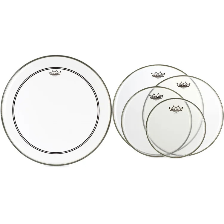 Remo Ambassador Clear 5-piece Tom Drumhead Bundle w/ Powerstroke P3