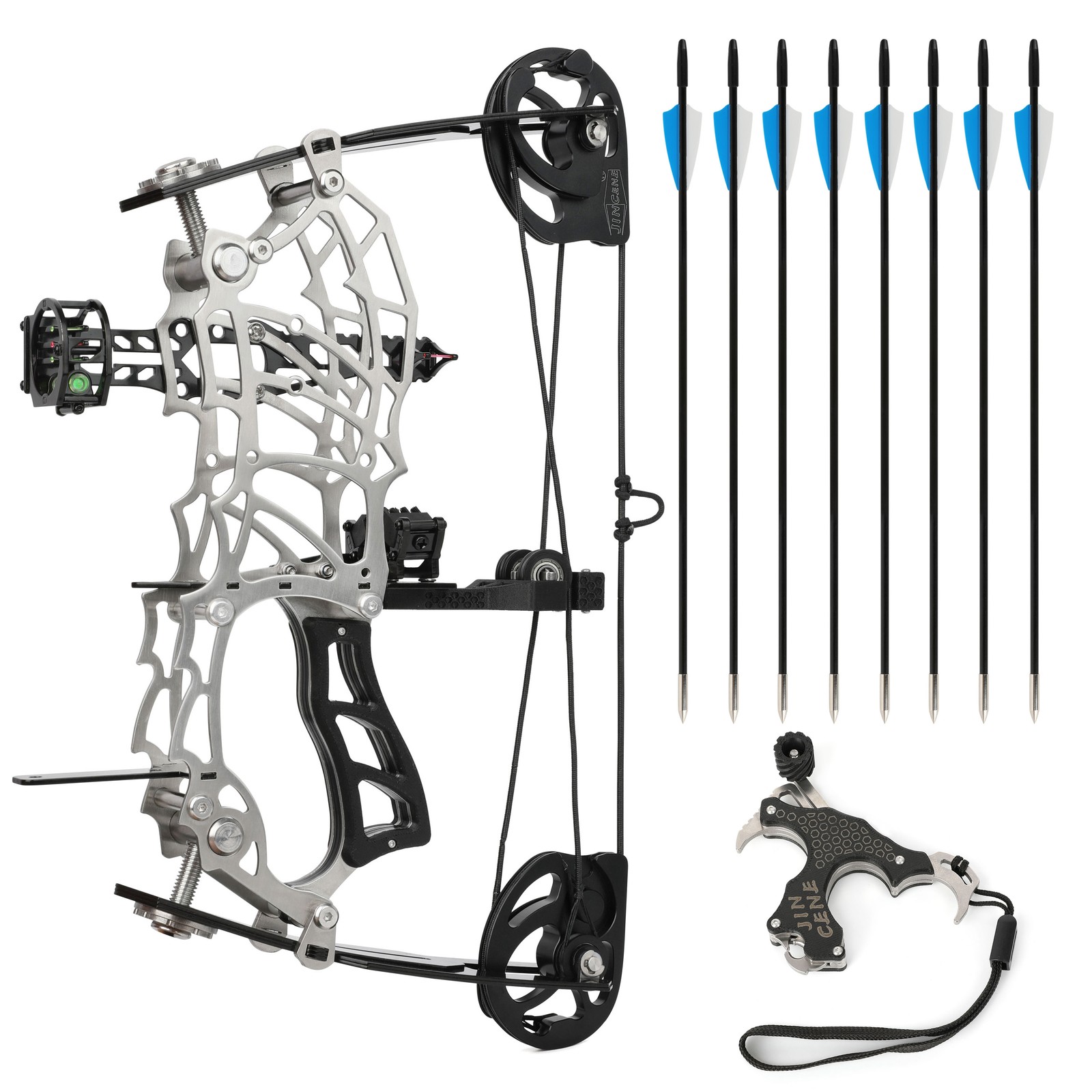 15-32lbs Adjustable Archery 13" Mini Compound Bow Set Short Axis Shooting Target
