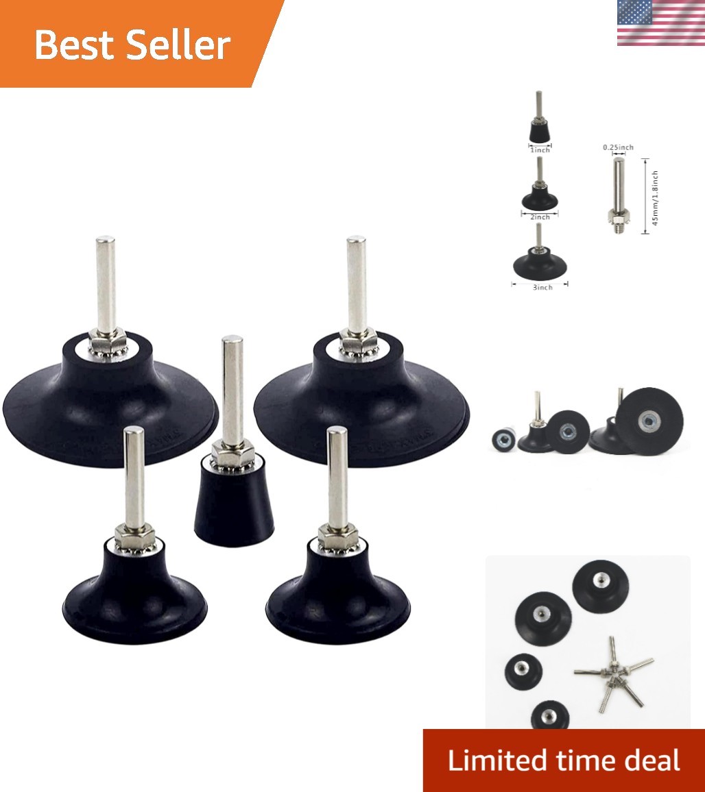 Versatile 5 Pack Heavy Duty Disc Pad Holders, 1"-3" Sizes for Efficient Grinding
