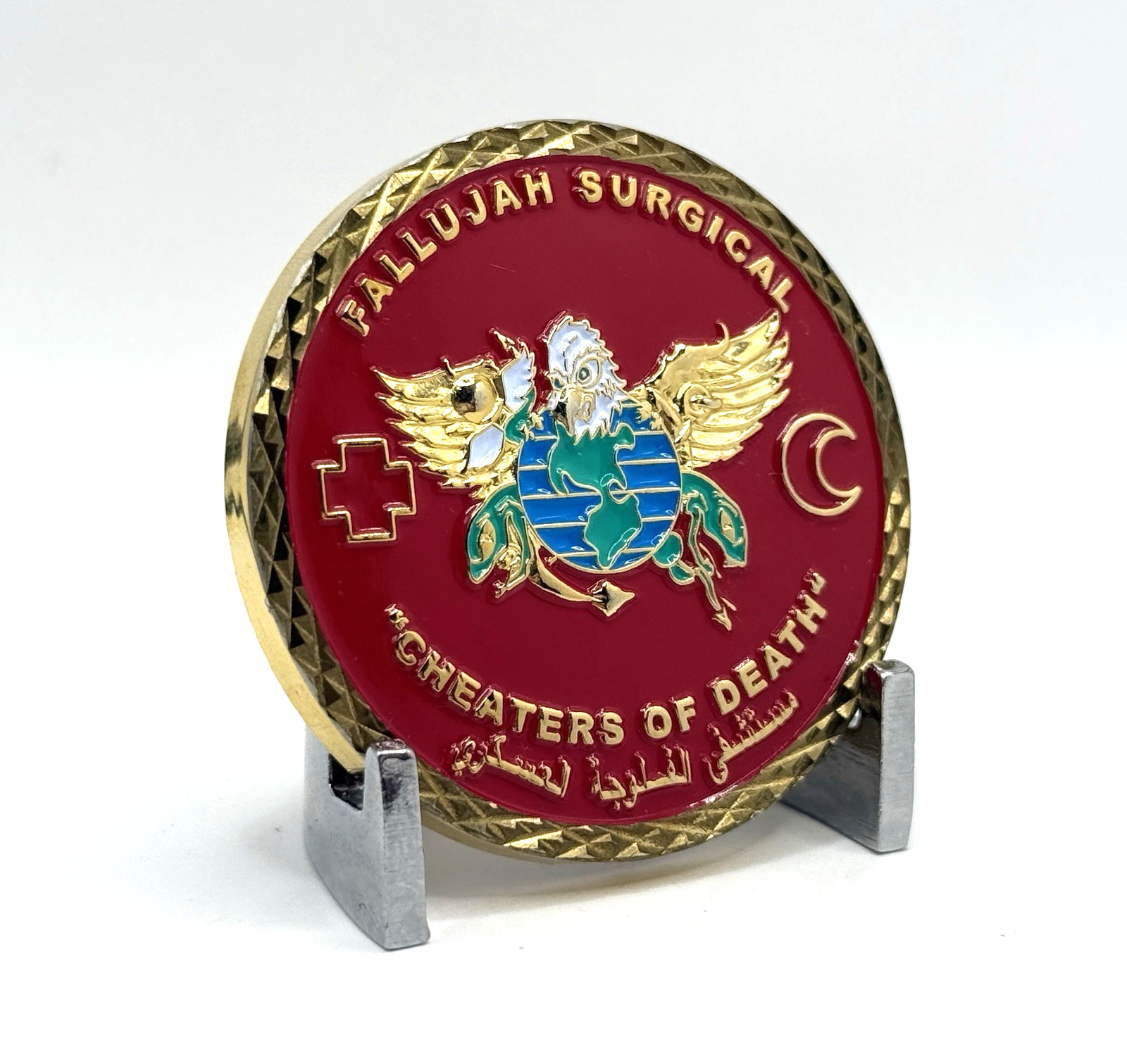 CHALLENGE COIN - Fallujah Surgical "Cheaters of Death" USMC CLB-5 OIF Iraq
