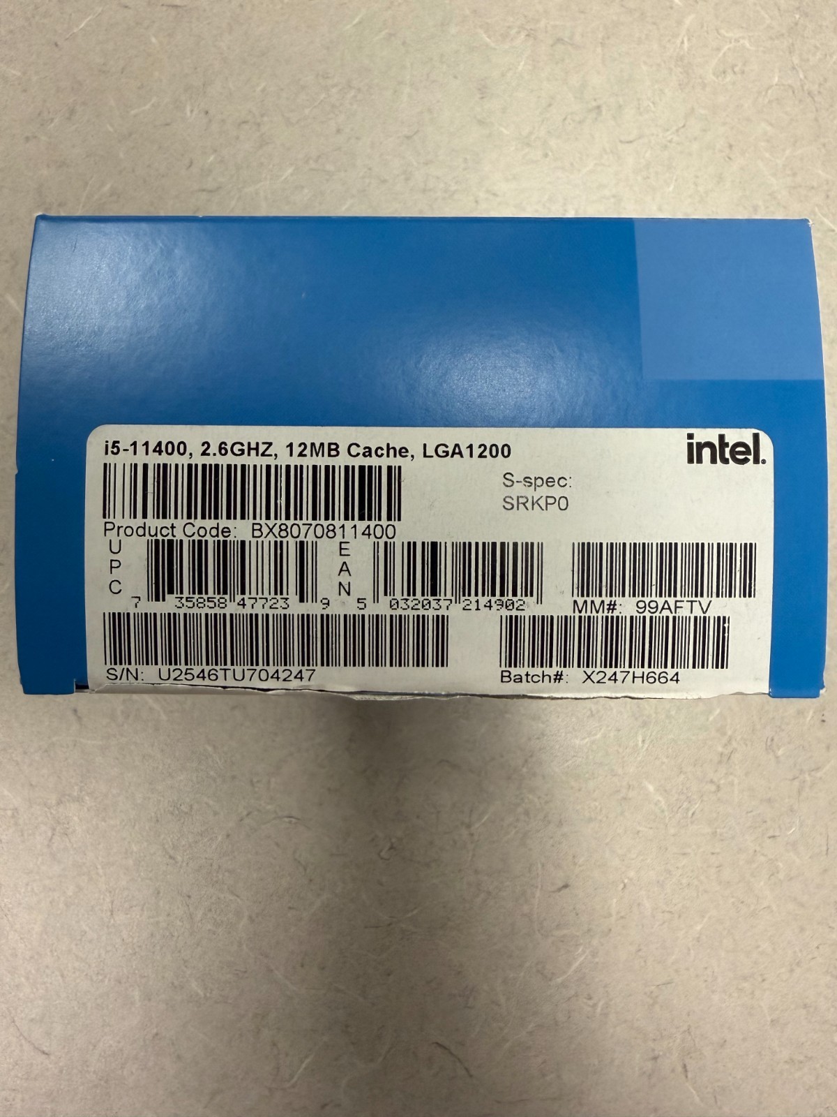Intel Core i5-11400 Processor (4.4 GHz Max, 6 Cores, Socket FCLGA1200) NEW