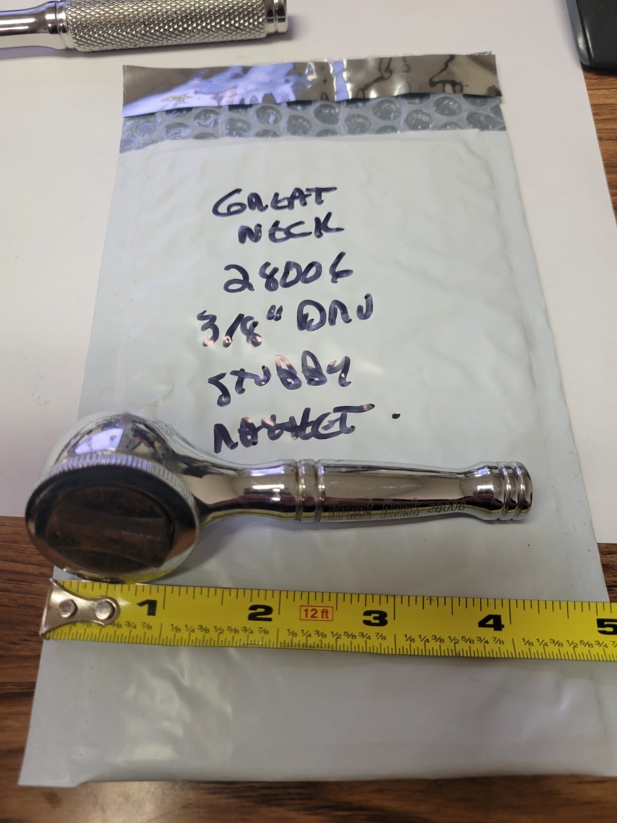 Great Neck 28006 3/8" Drive Stubby Thumbwheel Ratchet