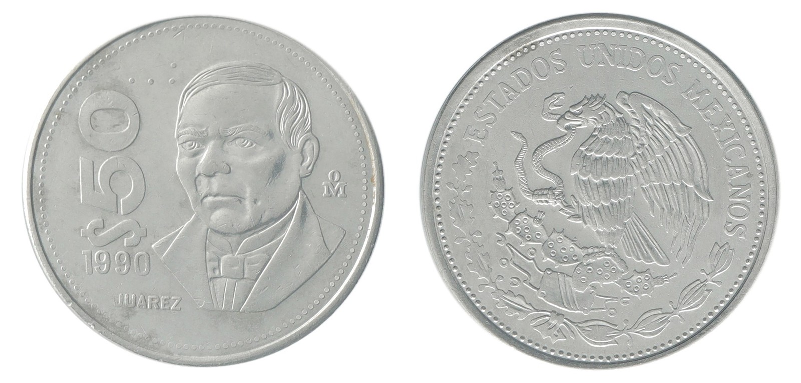Mexico 50 Pesos, 1988-1992, KM #495, Mint