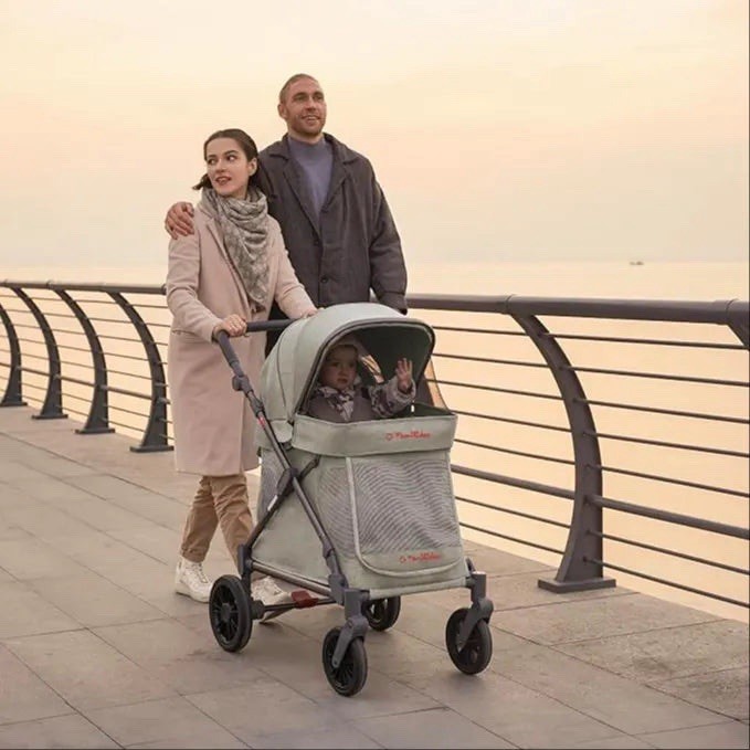 Familidoo Q1 Multi Wagon Foldable 4-Wheel Stroller w/Mesh Window& Storage Pocket