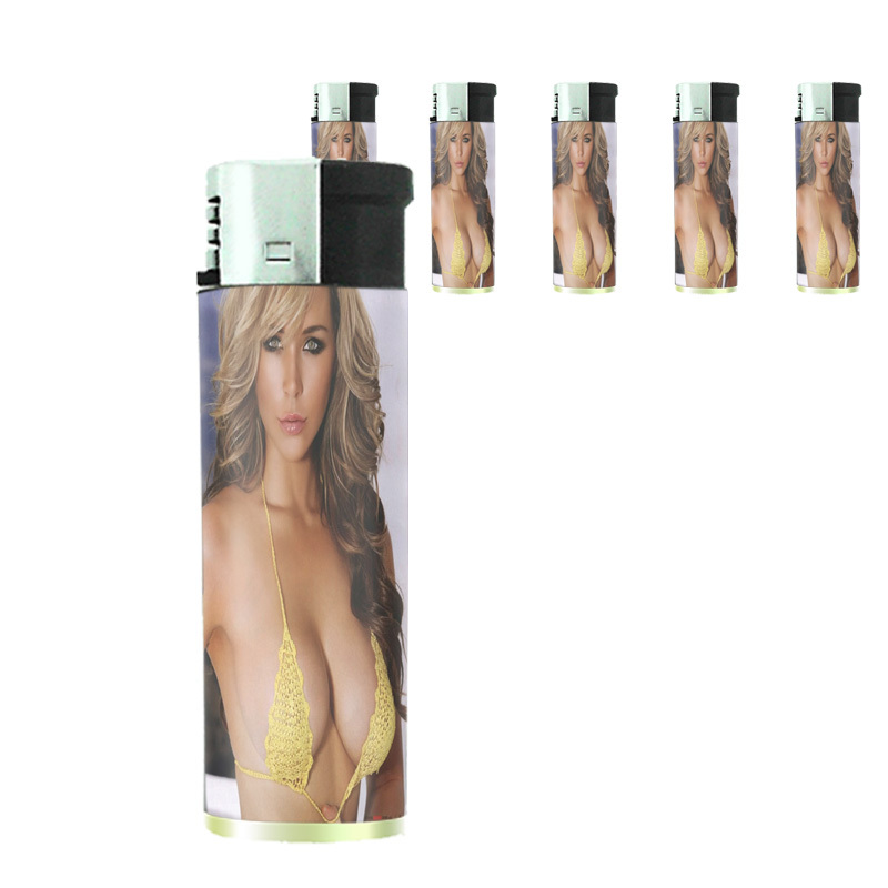 Australian Bikini Model D6 Lighters Set of 5 Electronic Refillable Butane Sexy