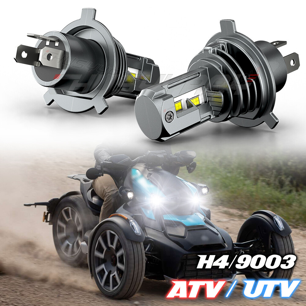 H4 HS1 9003 LED Headlight Hi/Low Globe Beam 6500K Bulb Fit Motorcycle ATV UTV AU
