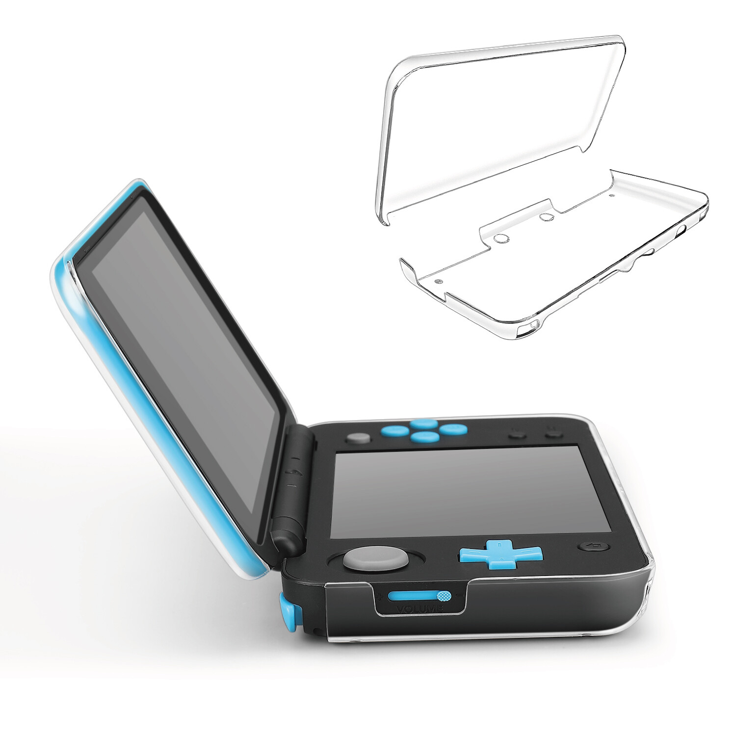 New Nintendo 2DS XL LL Case - Transparent Hard Shell Protective Clear Case Cover