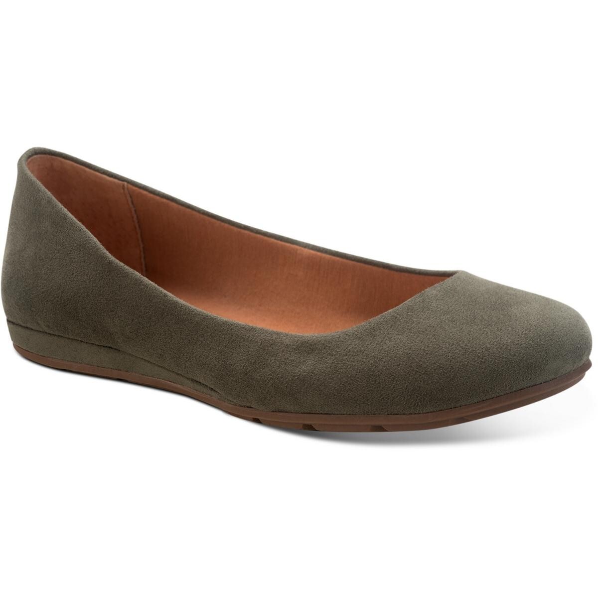 Sun + Stone Womens Eliana Okra Padded Insole Slip On Ballet Flats Shoes Multi SZ