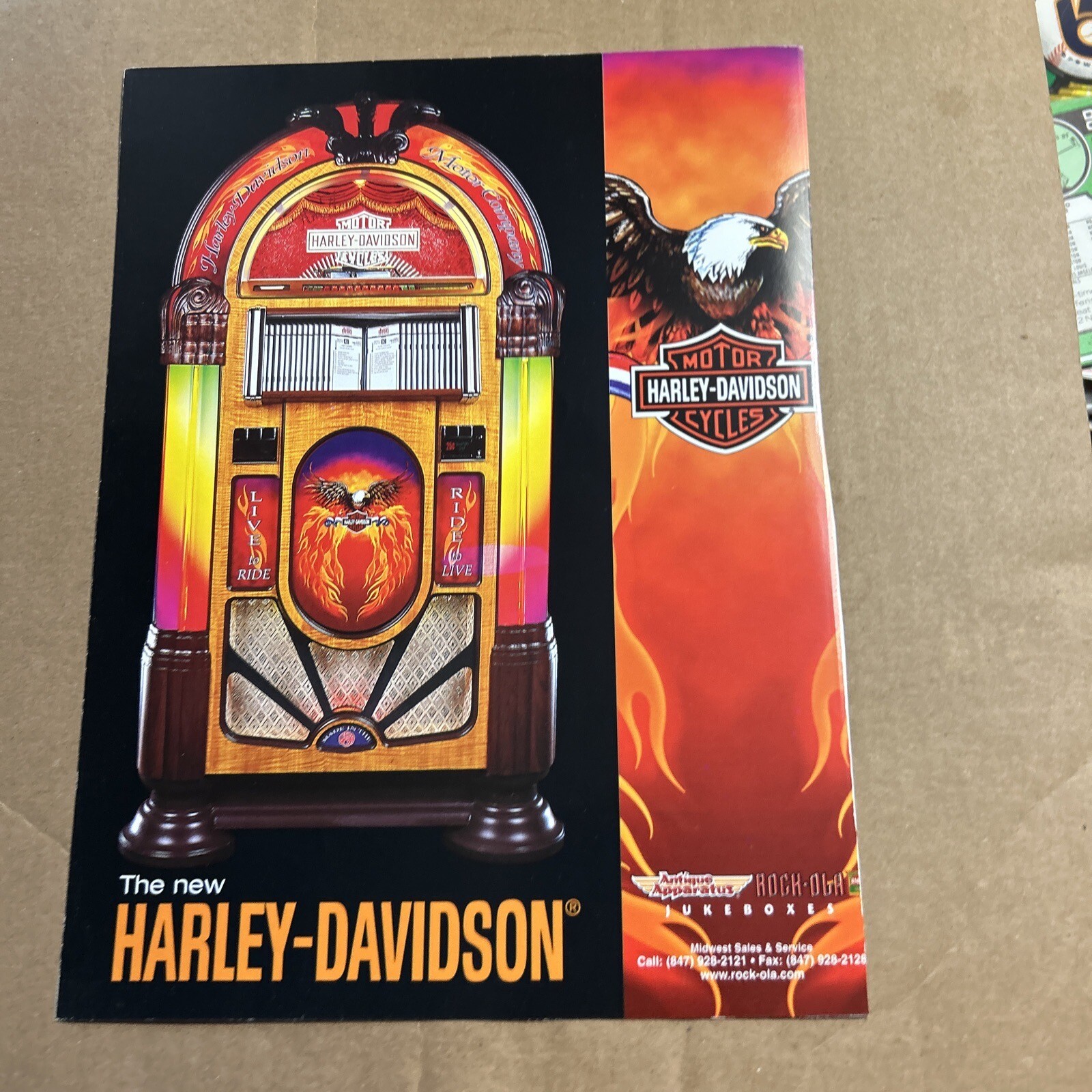 11-8 Original Vintage Ad Rock Ola Harley Davidson  jukebox FLYER