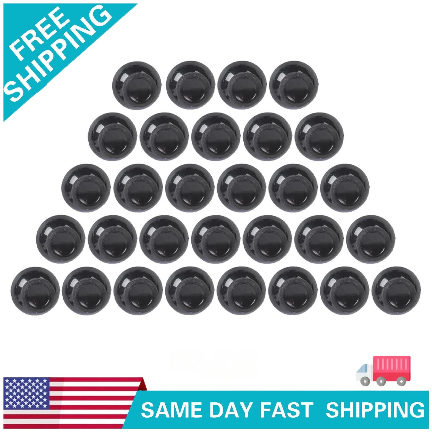 30Pcs FOR Xbox One Controller Black Thumbsticks Analog Sticks Rocker Cap New USA