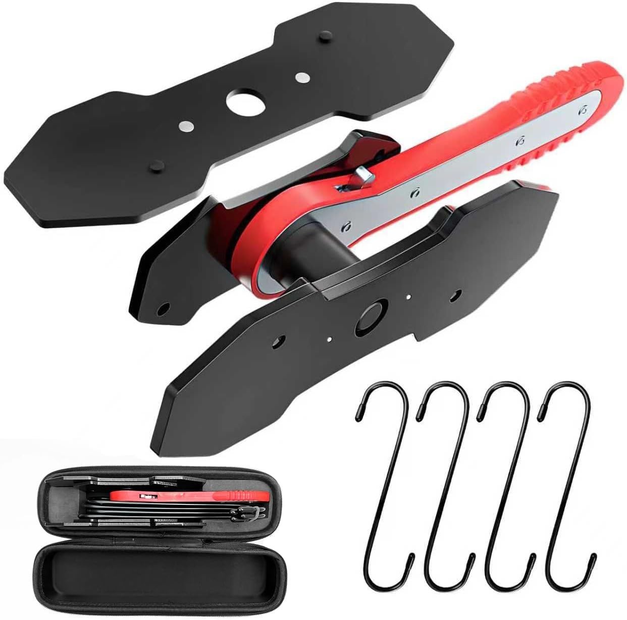 Brake Caliper Piston Compression Tool Kit with 360° Ratchet, Red | 4 Hooks & ...