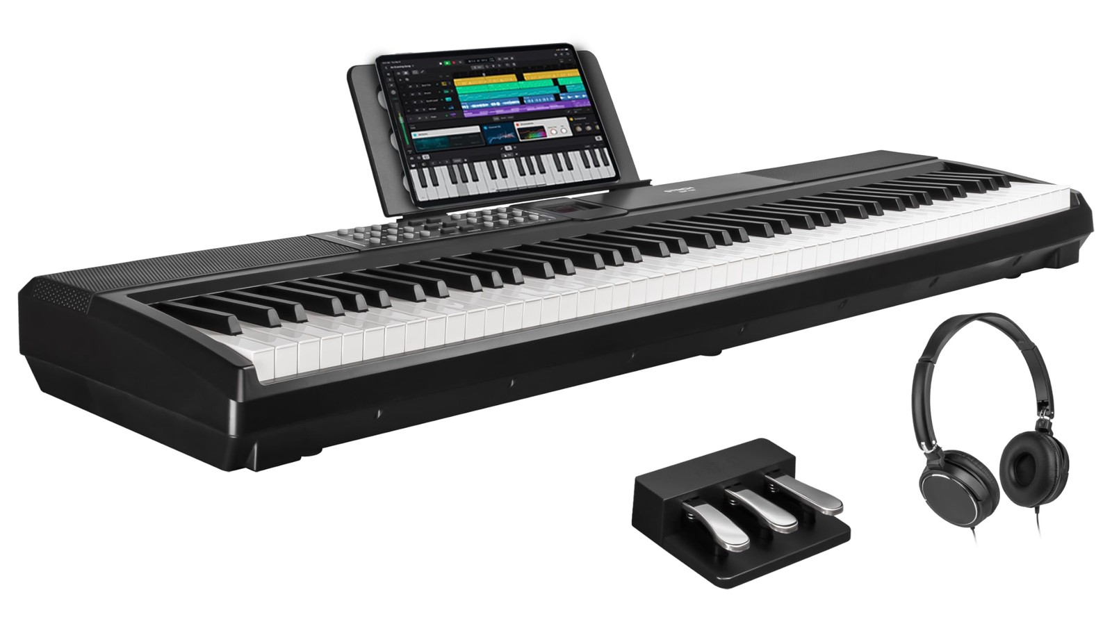 STRICH 88 Keys Weighted Keyboard with Digital Piano, Classic Black
