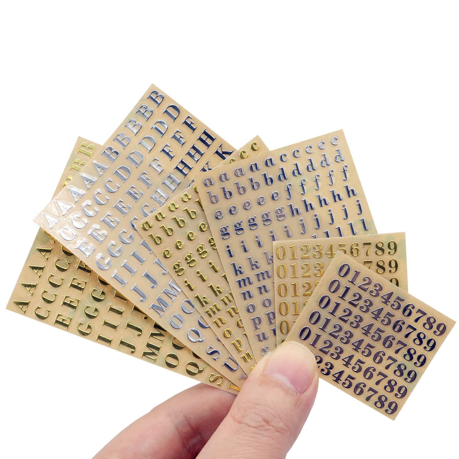 6 Sheets 4.5mm Small Alphabet Numbers Letters Stickers for Epoxy Resin Casting