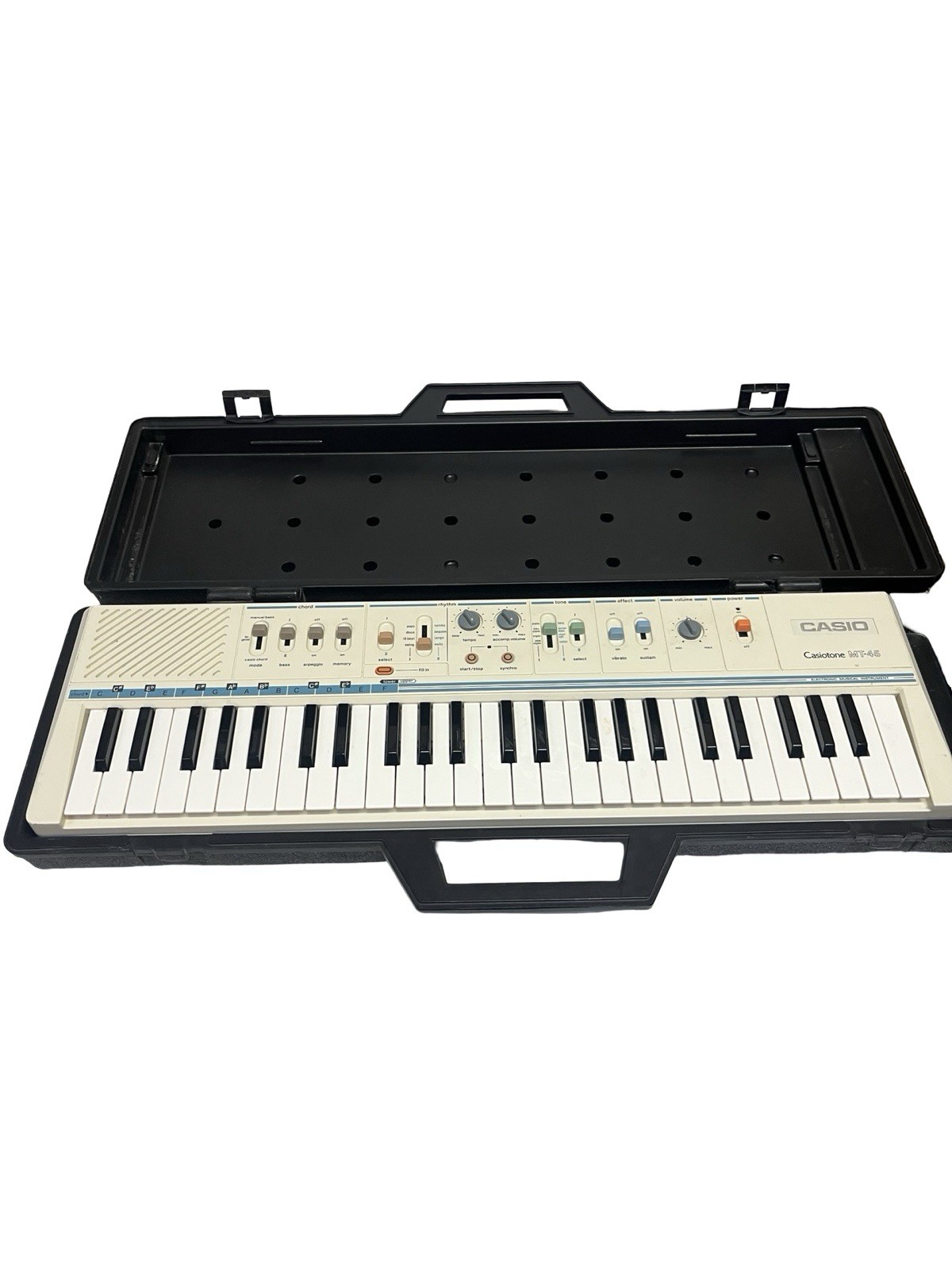 Vintage Casio Casiotone MT-45 Electronic Keyboard Piano - Tested Works With Case