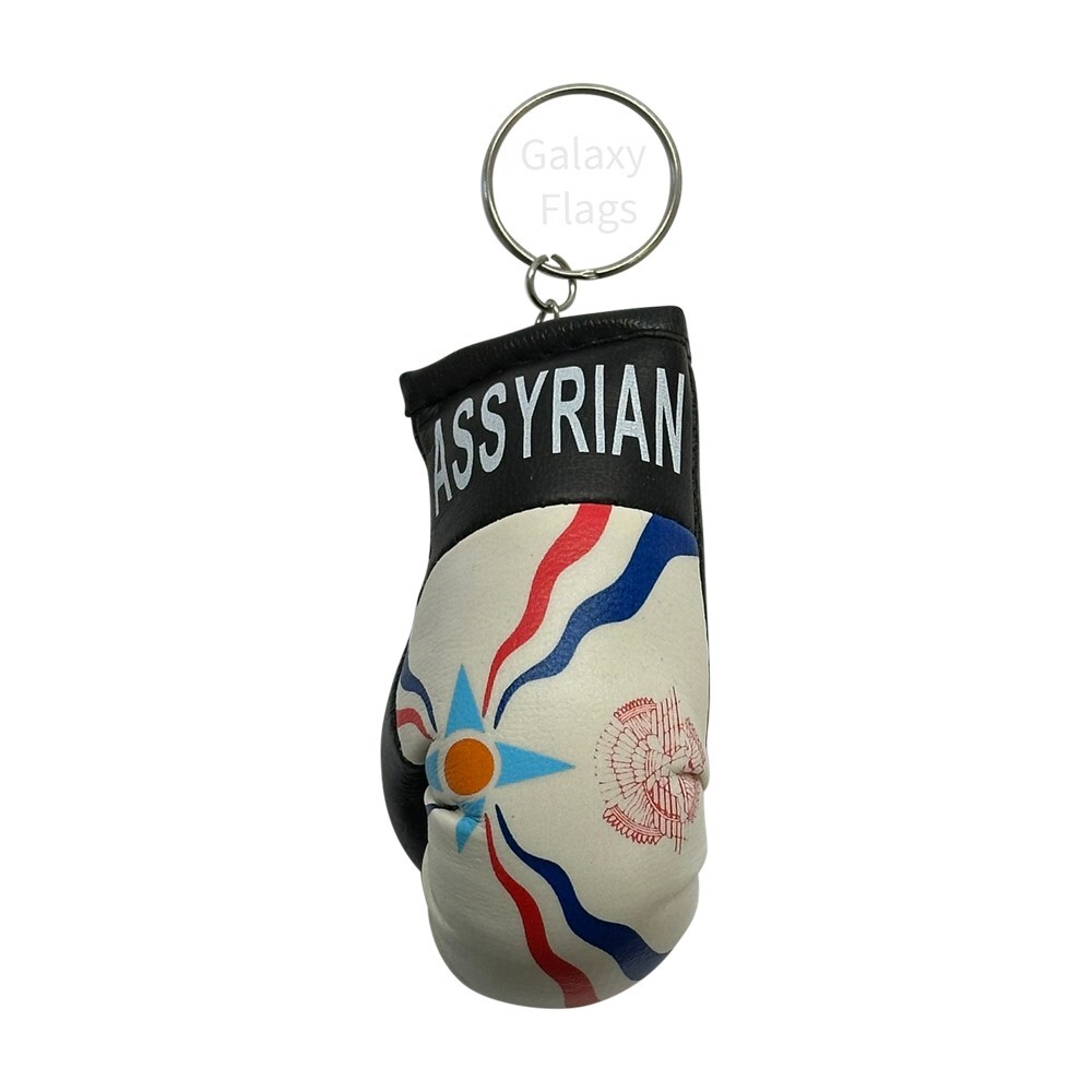 Assyrian Boxing Glove / Assyrian Flag Mini Assyrian Flag Boxing Glove Key Chain