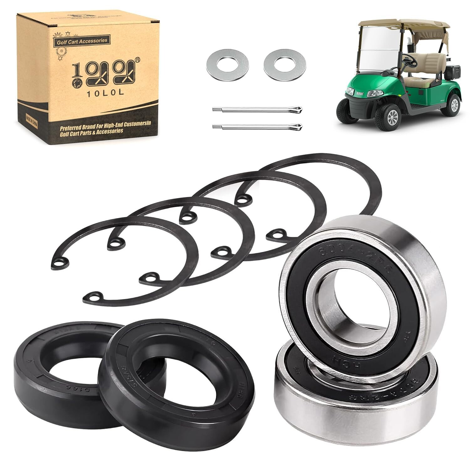 Golf Cart Rear Axle Bearing & Seal Kit for EZGO TXT, RXV, Medalist & Marathon