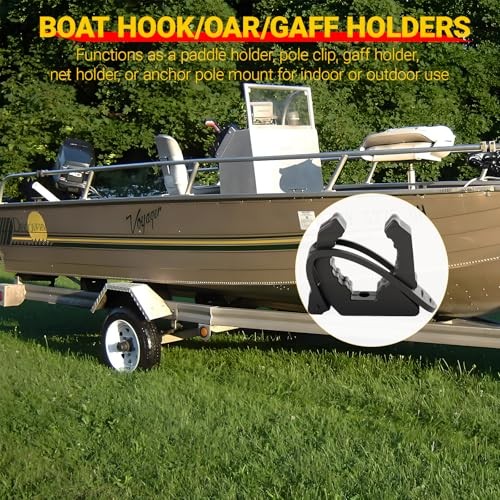 Quick Release Boat Hook Holders with Rubber Spring Strap,Marine Holder 2 Pcs