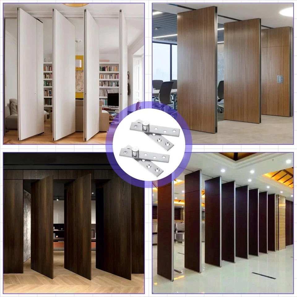 2 Pack Door Pivot Hinge 180°Rotation Hidden Door Hinge Concealing Door Hinge ...