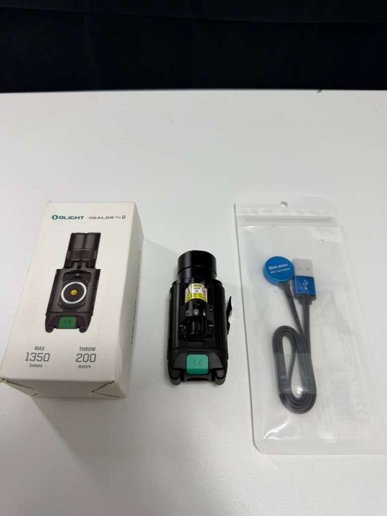Olight Baldr Pro R Black 1350 Lumens 200 Meters LED Light with Green Laser