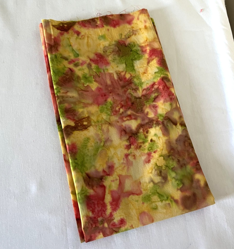 1/2 yd Pre-Cut Batik watercolor gold, green, orange quilting fabric [Z]