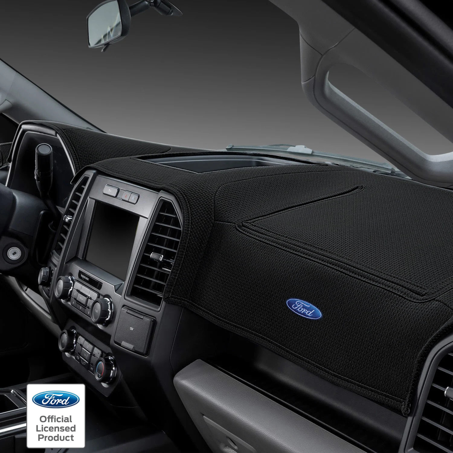 For Ford F-250 Super Duty 23-26 Dash Cover Ford Limited Edition Black Polyester