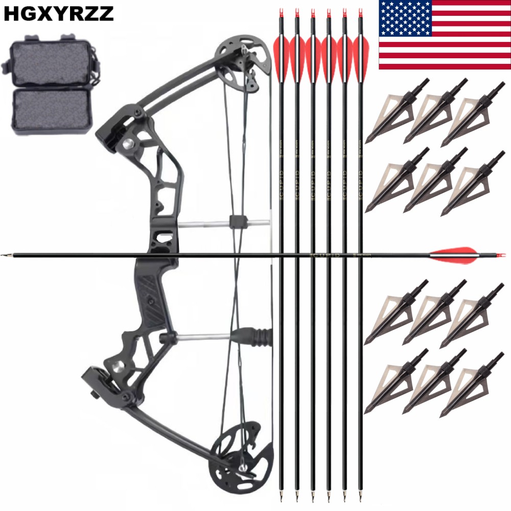 35-60lb Mini Compound Bow Arrow Set Archery Hunting Shooting Right Hunting