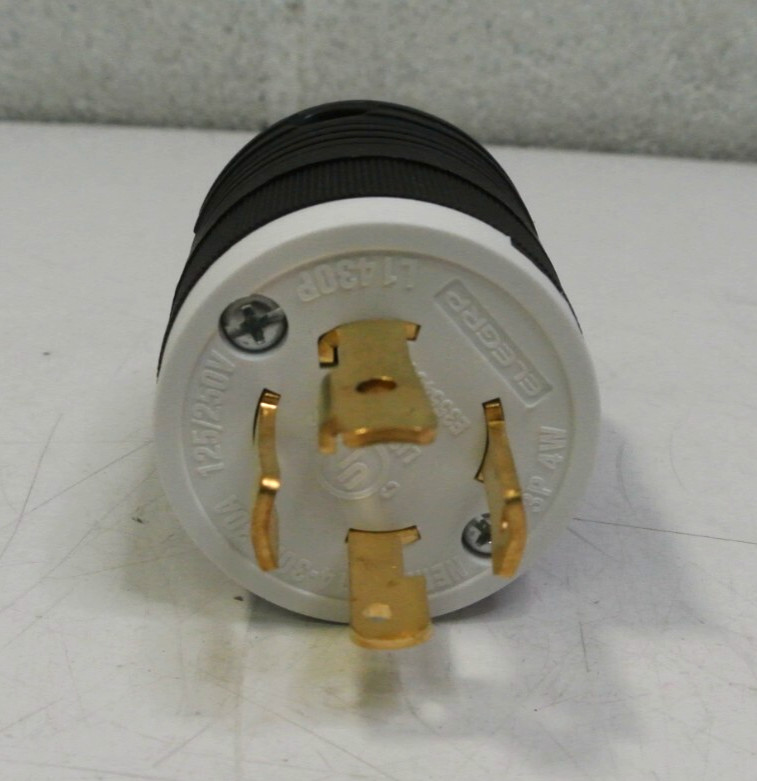 Elegrp Grounding Locking Plug 3 Pole 4 Wire 30 Amp 250 V