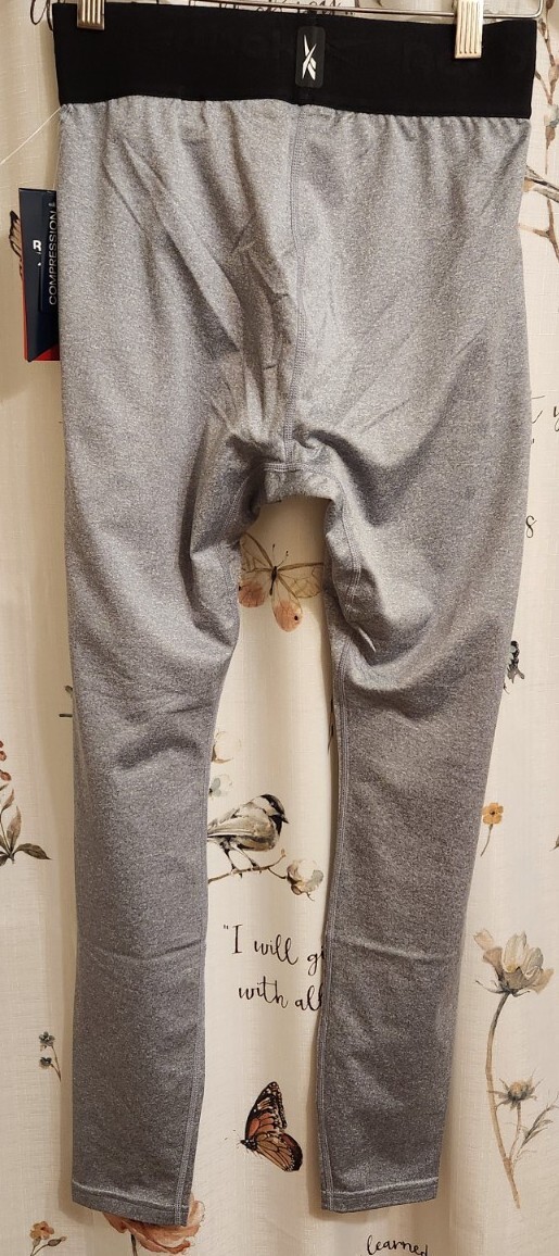 🆕️REEBOK Compression Pants Mens Size SMALL Heather Grey True Base Layer