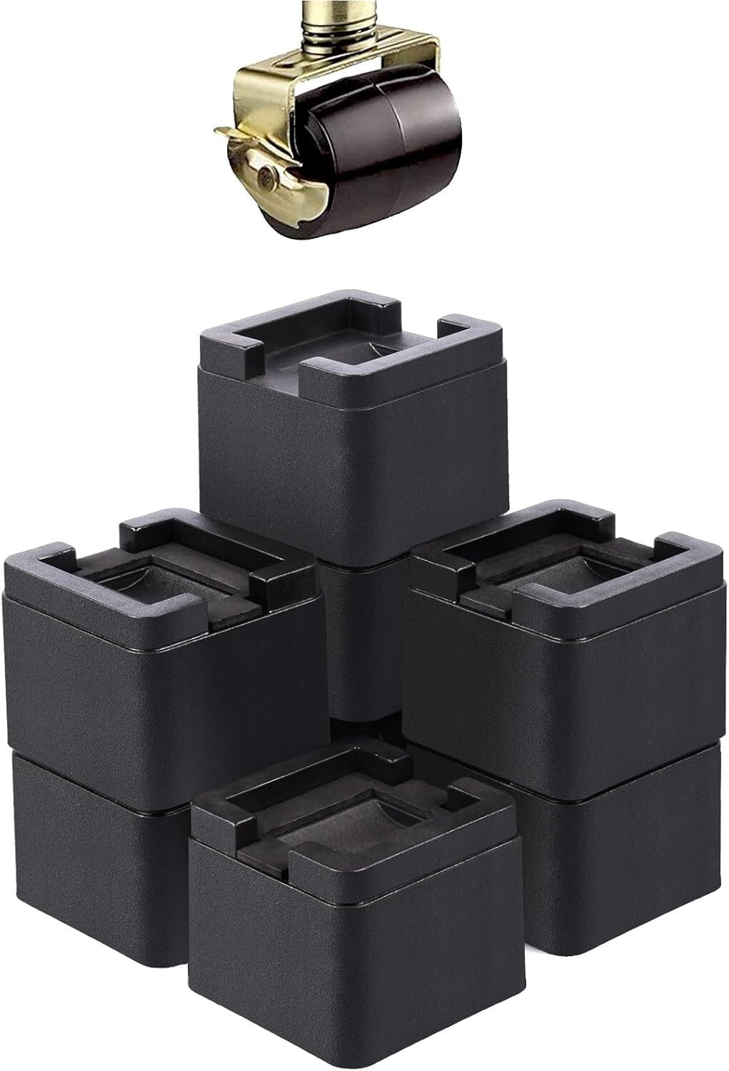 8 Pack of Adjustable Square Bed Risers - Enhance Storage & Accessibility