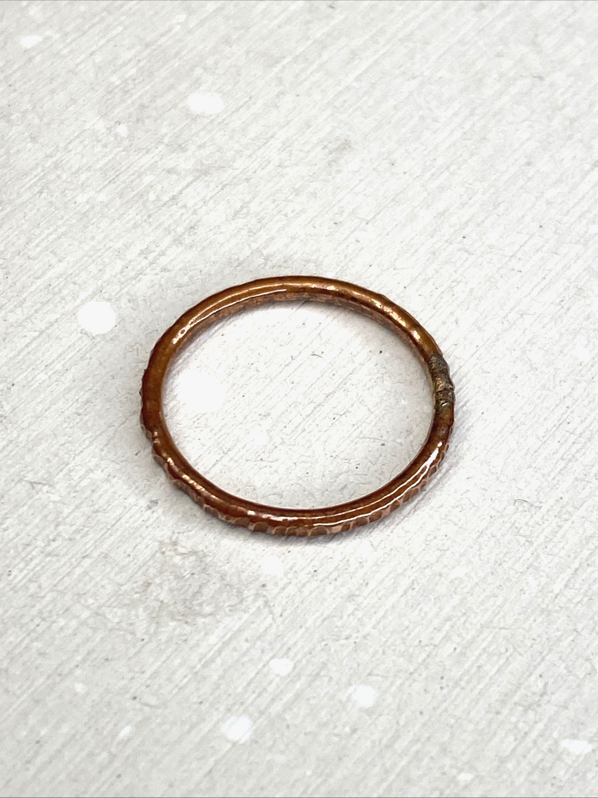 Copper Ring Stackable Hammered Rings band Size 6.5 Wedding Ring Unisex thin 2mm
