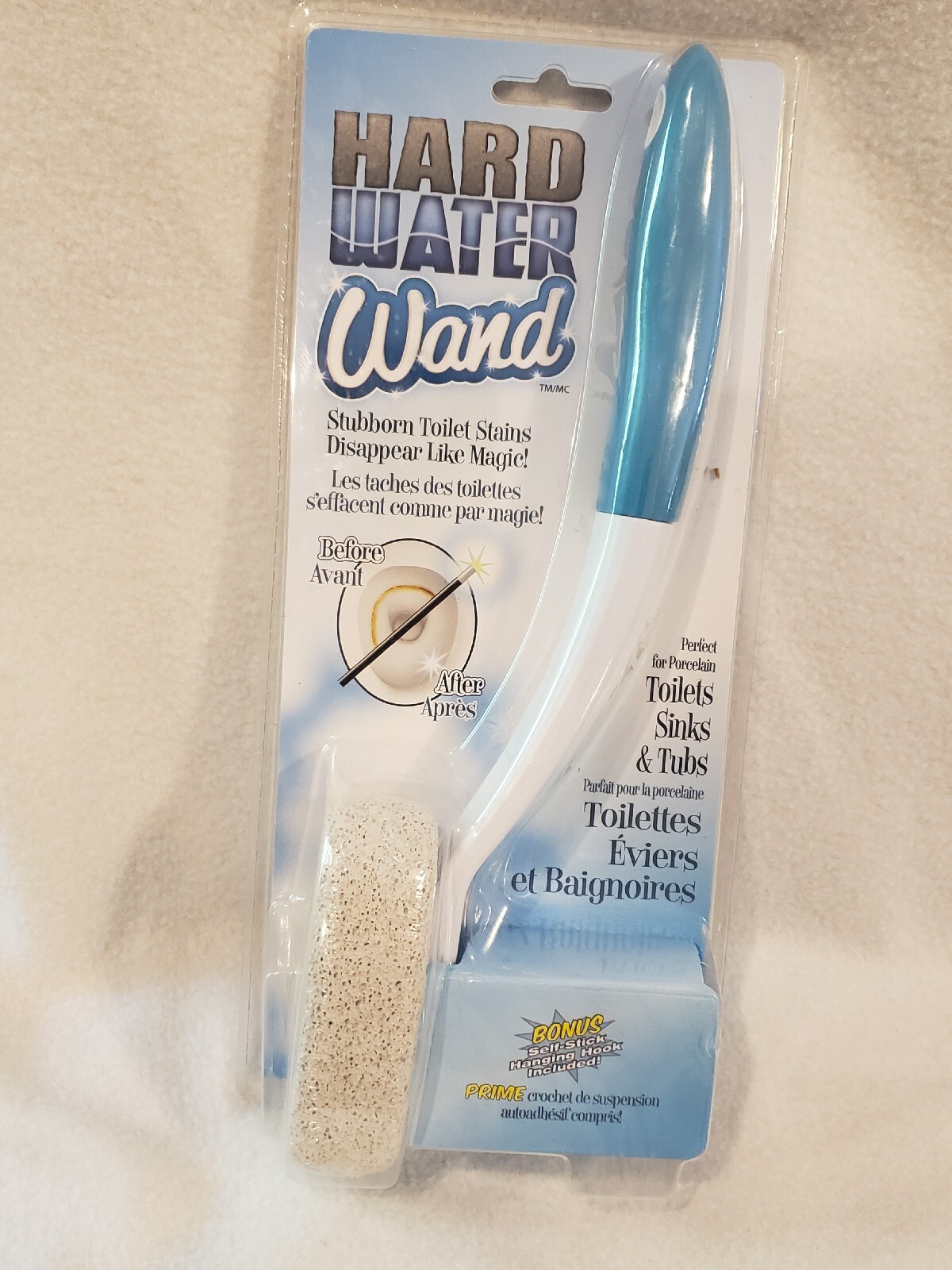 As Seen on TV Hard Water Wand with BONUS Self-Stick Hanging Hook Included