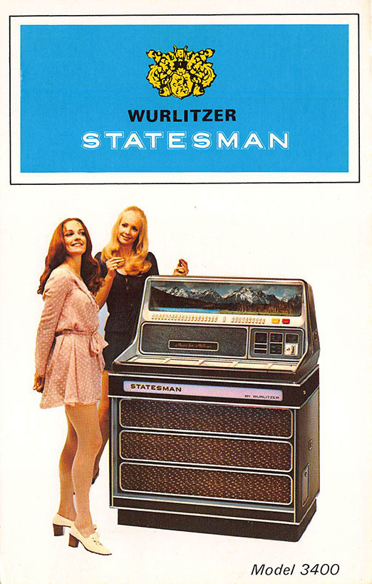 Wurlitzer Statesman Jukebox Model 3400 Original Vintage Advertising Postcard