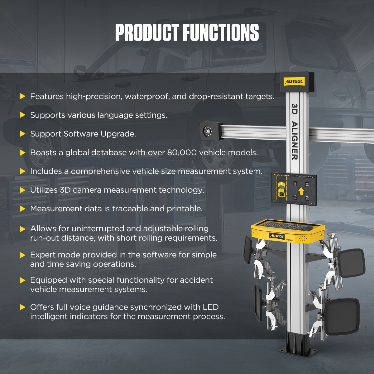 AUTOOL Wheel Alignment Machine Fully Automatic 3D Wheel Aligner Tire Alignment
