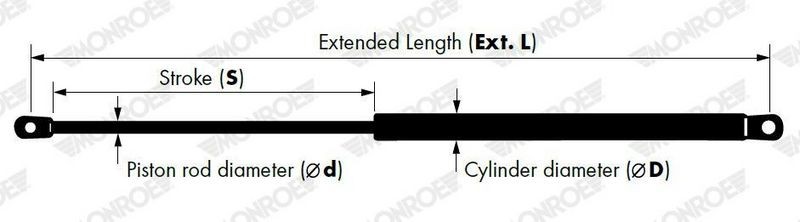 Gas Spring, boot/cargo area MONROE ML6517