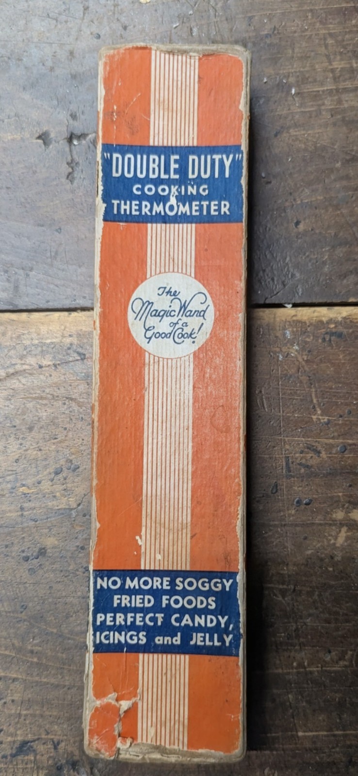 Vintage “Double Duty” Glass Cooking Thermometer w/BOX – Candy & Deep Fry, Retro