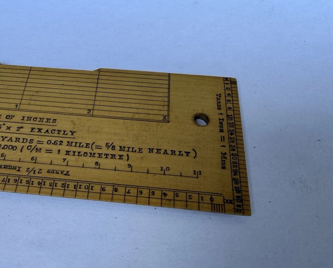 Vintage Army & Navy CSL 6" Rectangular Protractor Map Scale Measuring Ruler Tool