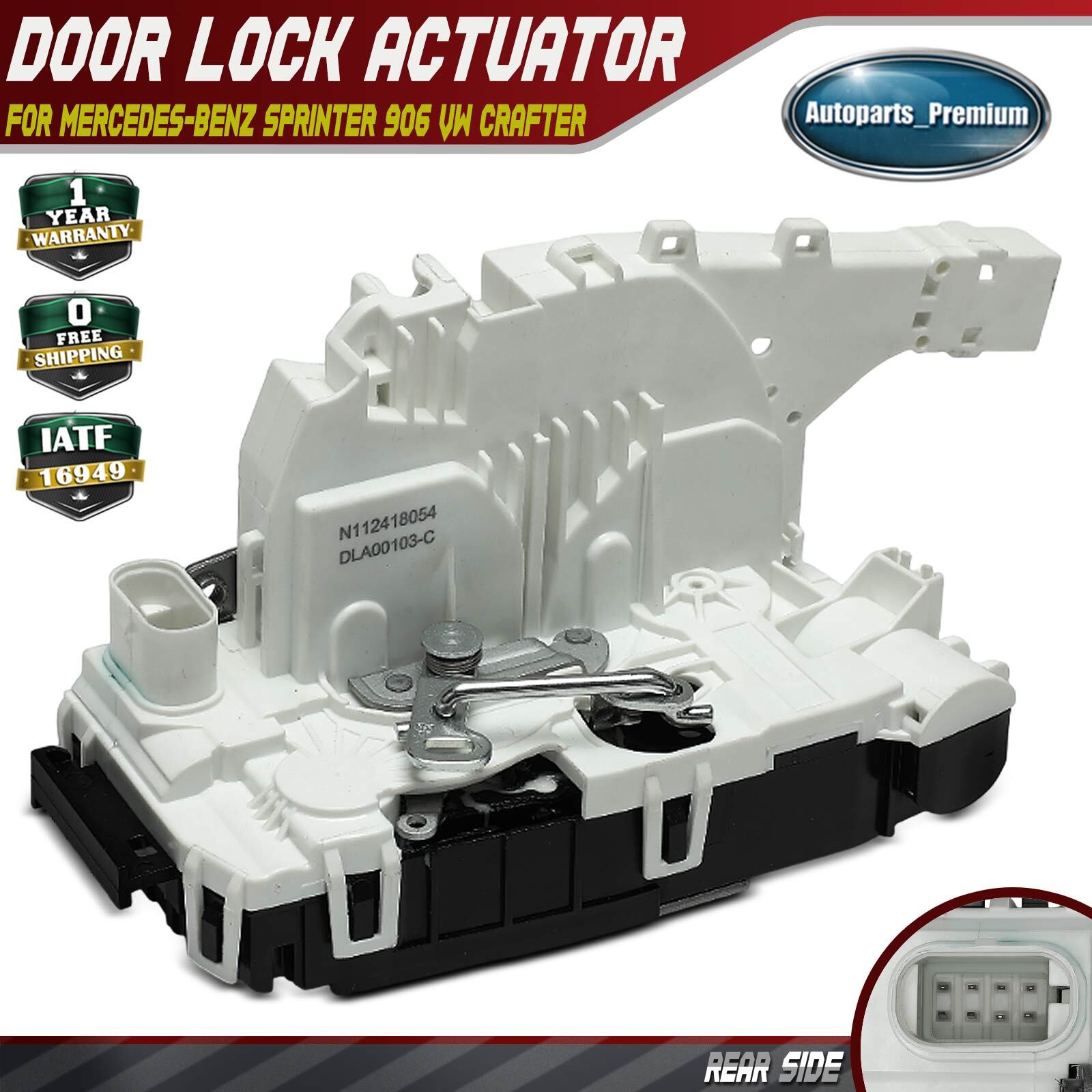 Rear Side Door Lock for Mercedes-Benz Sprinter 906 Volkswagen Crafter 9067401035