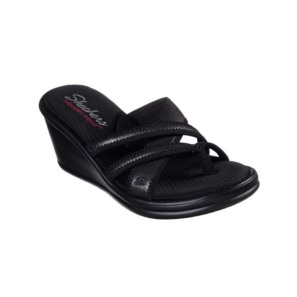 Skechers Women’s Rumblers Happy Dayz Sandals Yoga Foam Black 38464 Size 10